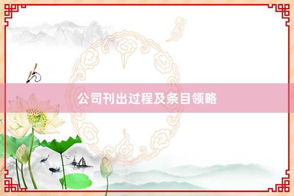 公司刊出过程及条目领略